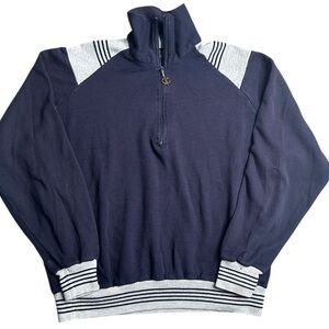 Vintage Champion 1/4 Zip Pullover Navy‎ Gray Sweatshirt Men’s XL Retro Athletic